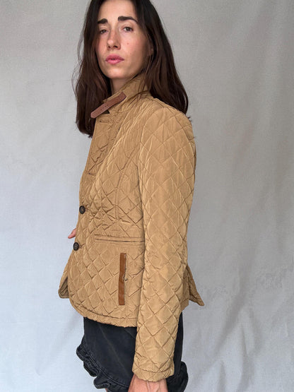 Tan Quilted Coat - Minimalist Style — additional view 6