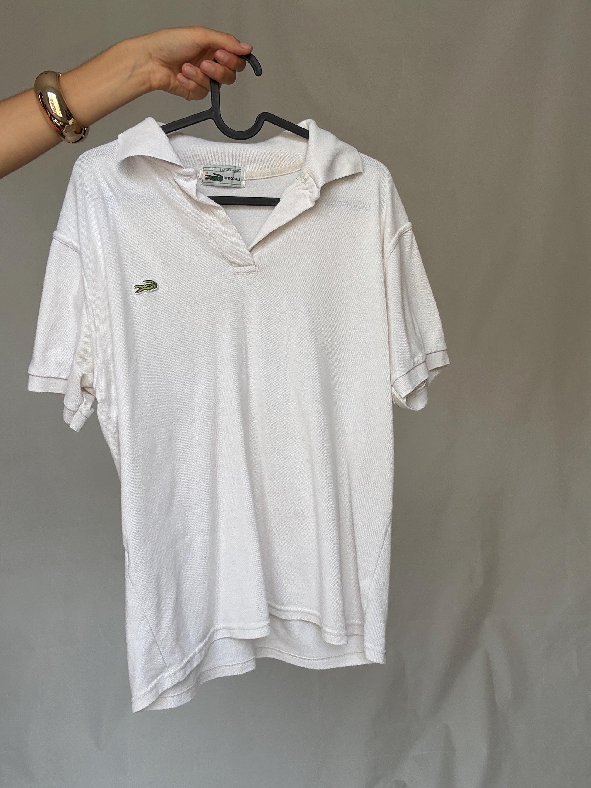 Vintage Lacoste Polo Shirt Made in France, Small Cotton In Streetwear Style, Casual Retro 90s Fashion Staple