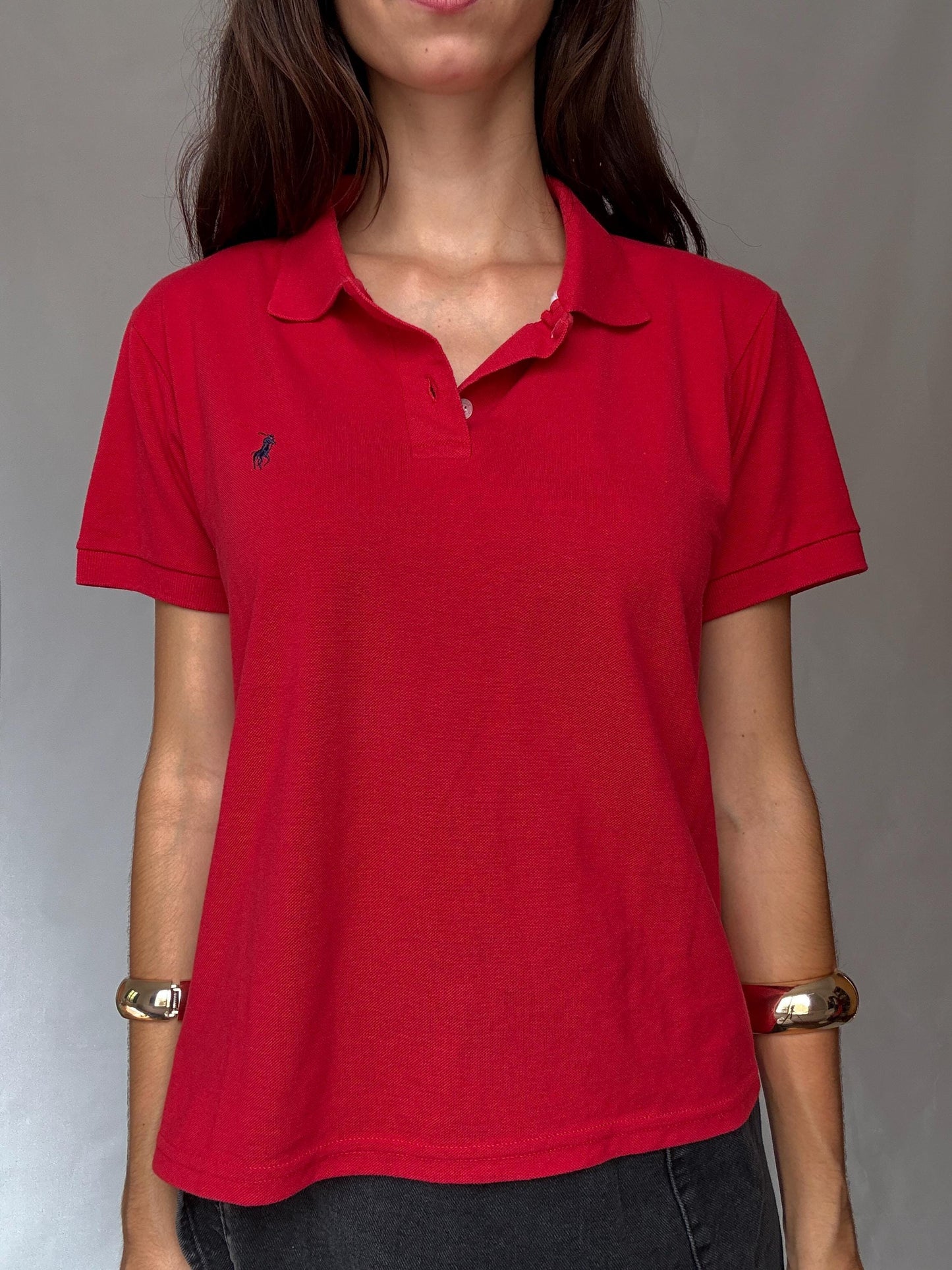 Vintage Polo Ralph Lauren Red Polo Shirt Men’s Y2K Streetwear Style Cotton Feel Size M Inspired by 90s Fashion