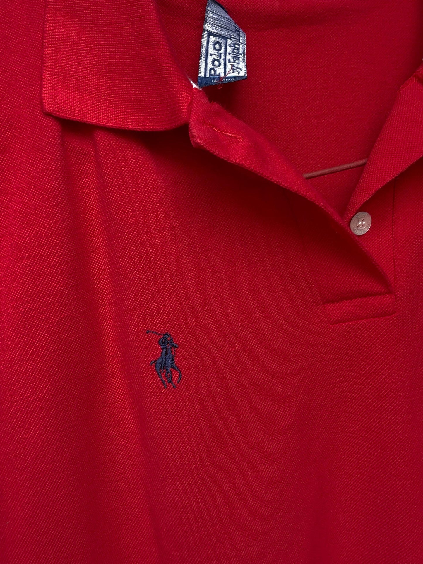 Vintage Polo Ralph Lauren Red Polo Shirt Men’s Y2K Streetwear Style Cotton Feel Size M Inspired by 90s Fashion