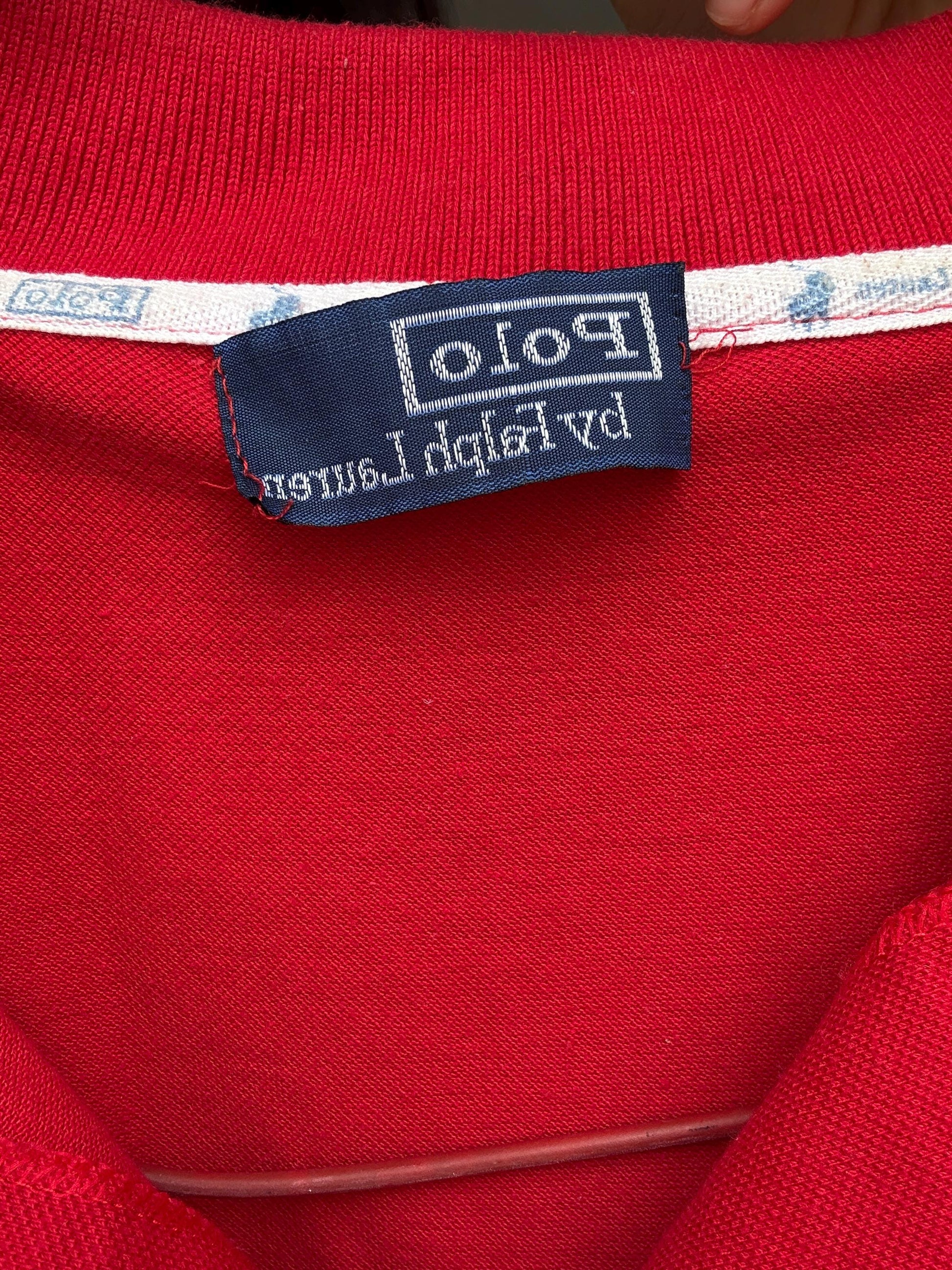 Vintage Polo Ralph Lauren Red Polo Shirt Men’s Y2K Streetwear Style Cotton Feel Size M Inspired by 90s Fashion