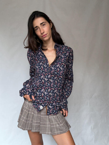 Vintage Paisley Button-Up Shirt in Dark Fish — additional view 6