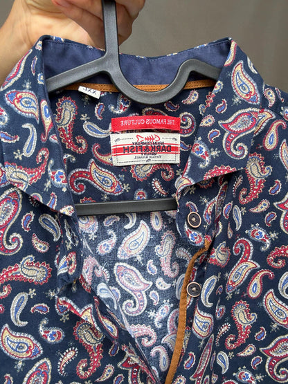 Vintage Paisley Button-Up Shirt in Dark Fish — additional view 9