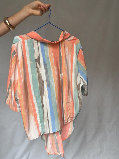 Pastel Stripe Art Deco Vintage Blouse — additional view 9
