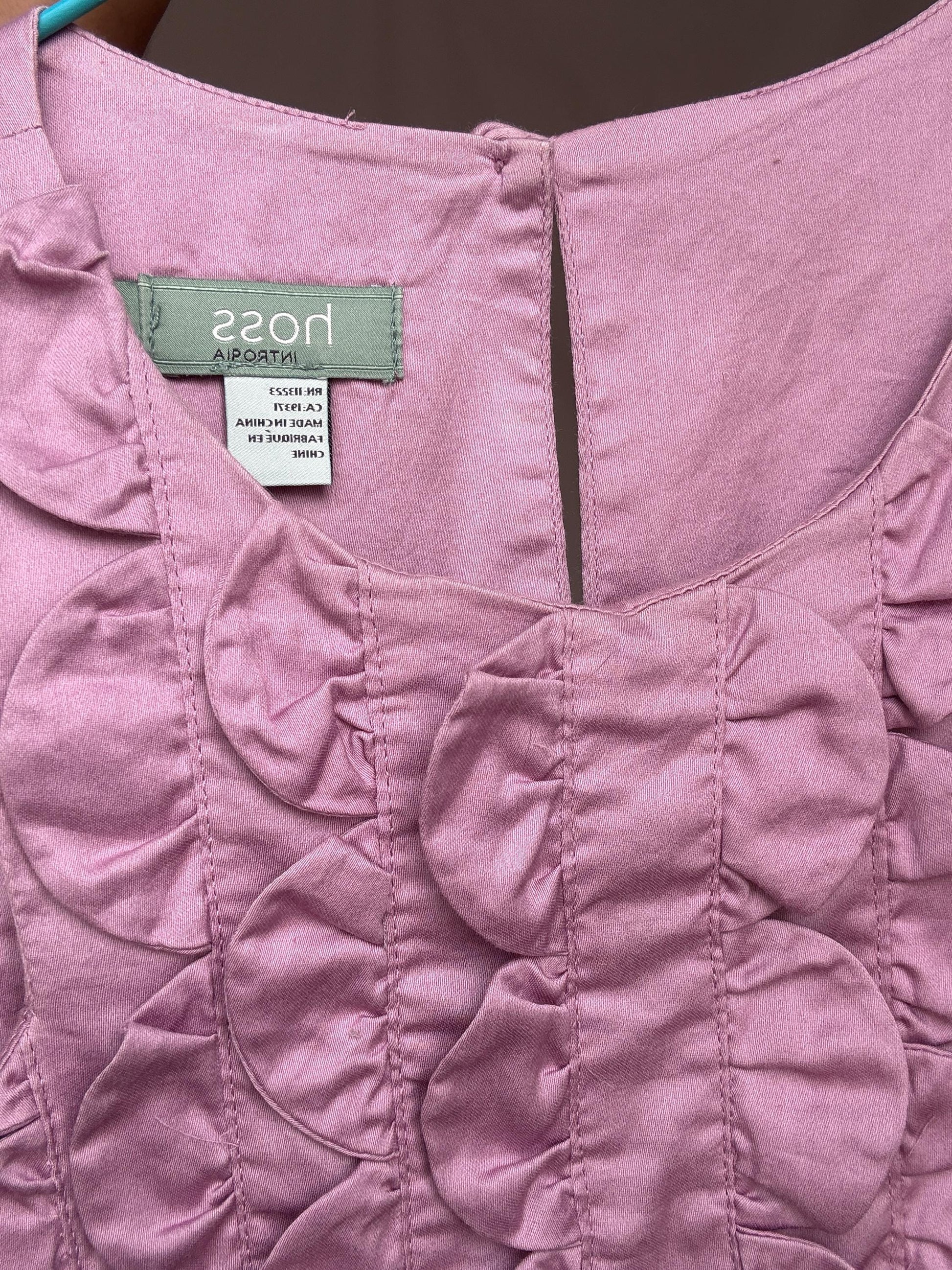 Gorgeous pink ruffle front mini dress, Spanish designer label Hoss Intropia summer outfit, Chic pastel pink wedding guest dress, size 38