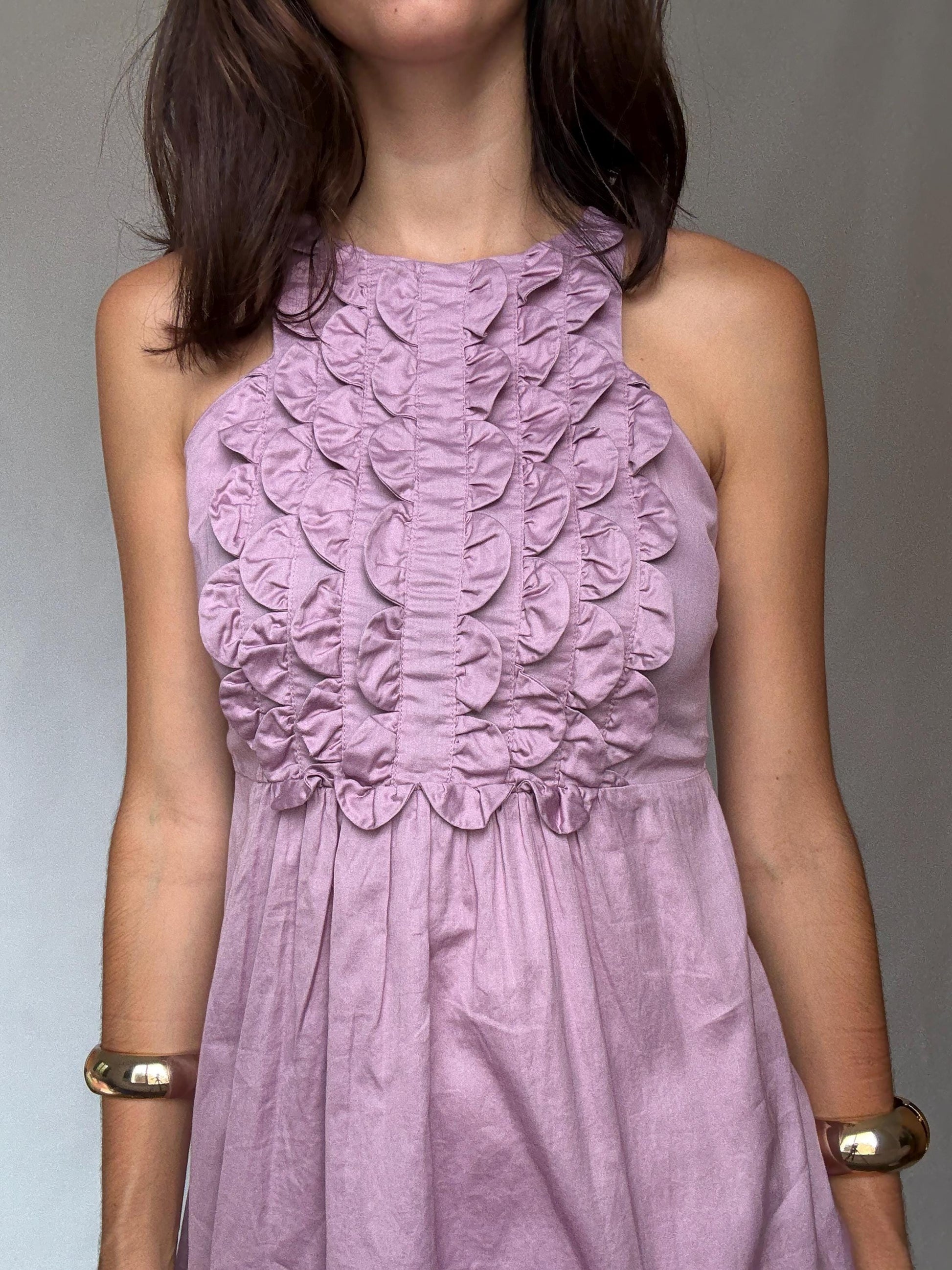 Gorgeous pink ruffle front mini dress, Spanish designer label Hoss Intropia summer outfit, Chic pastel pink wedding guest dress, size 38