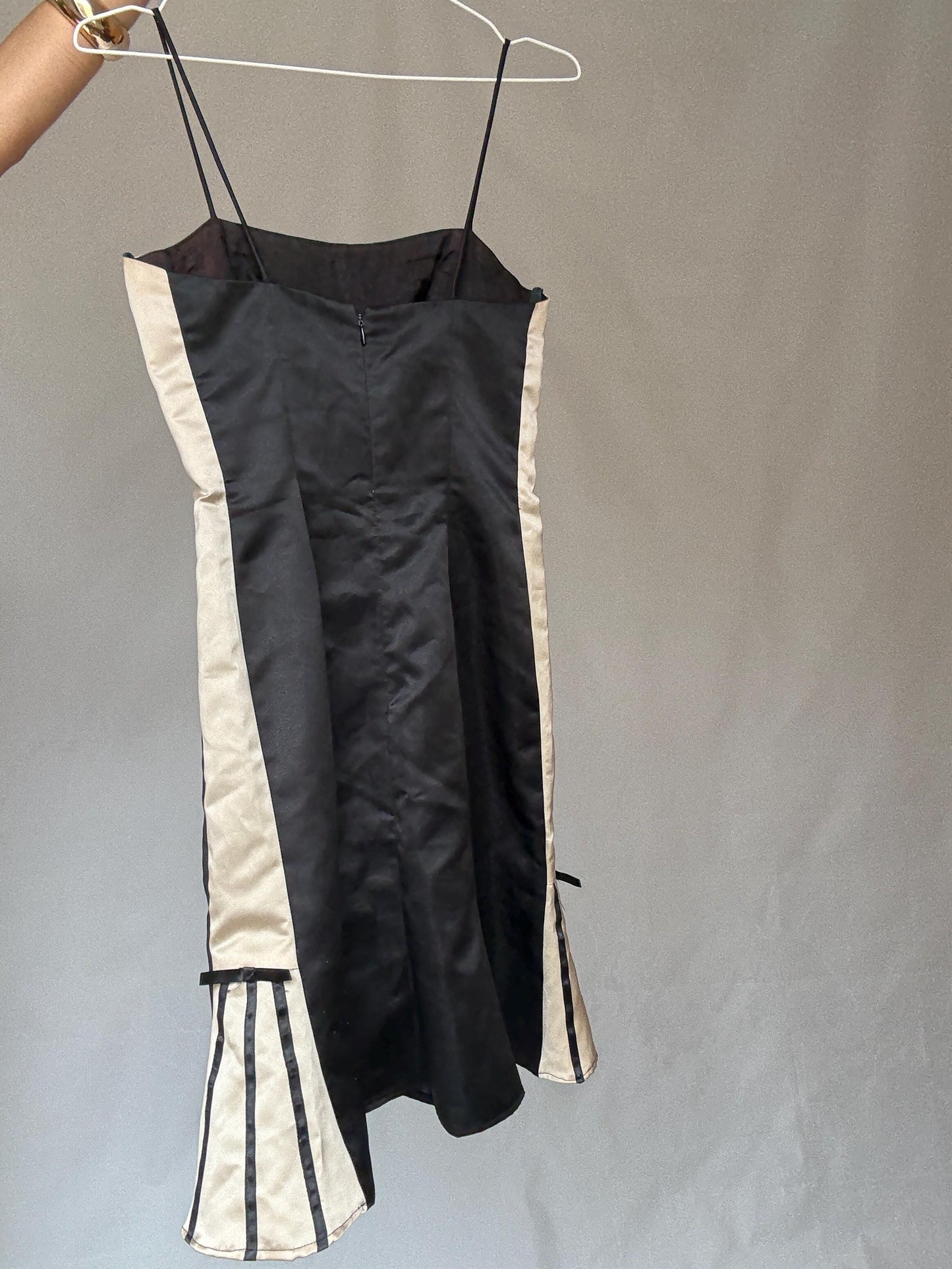Vintage Dave & Johnny by Laura Ryner black and white slip dress – Luxury short evening dress, cute mini outfit, size 6 - S, made in USA