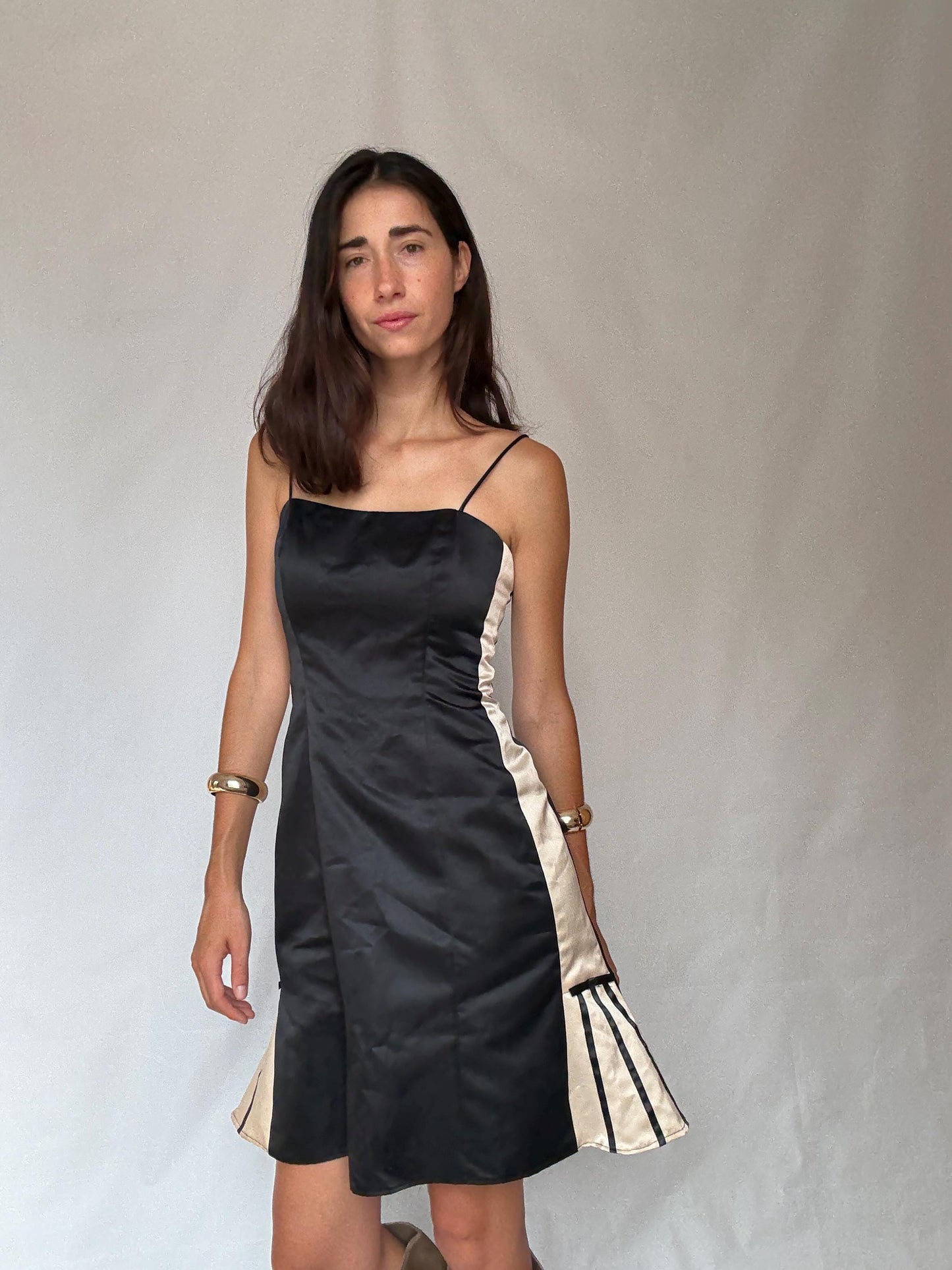 Vintage Dave & Johnny by Laura Ryner black and white slip dress – Luxury short evening dress, cute mini outfit, size 6 - S, made in USA