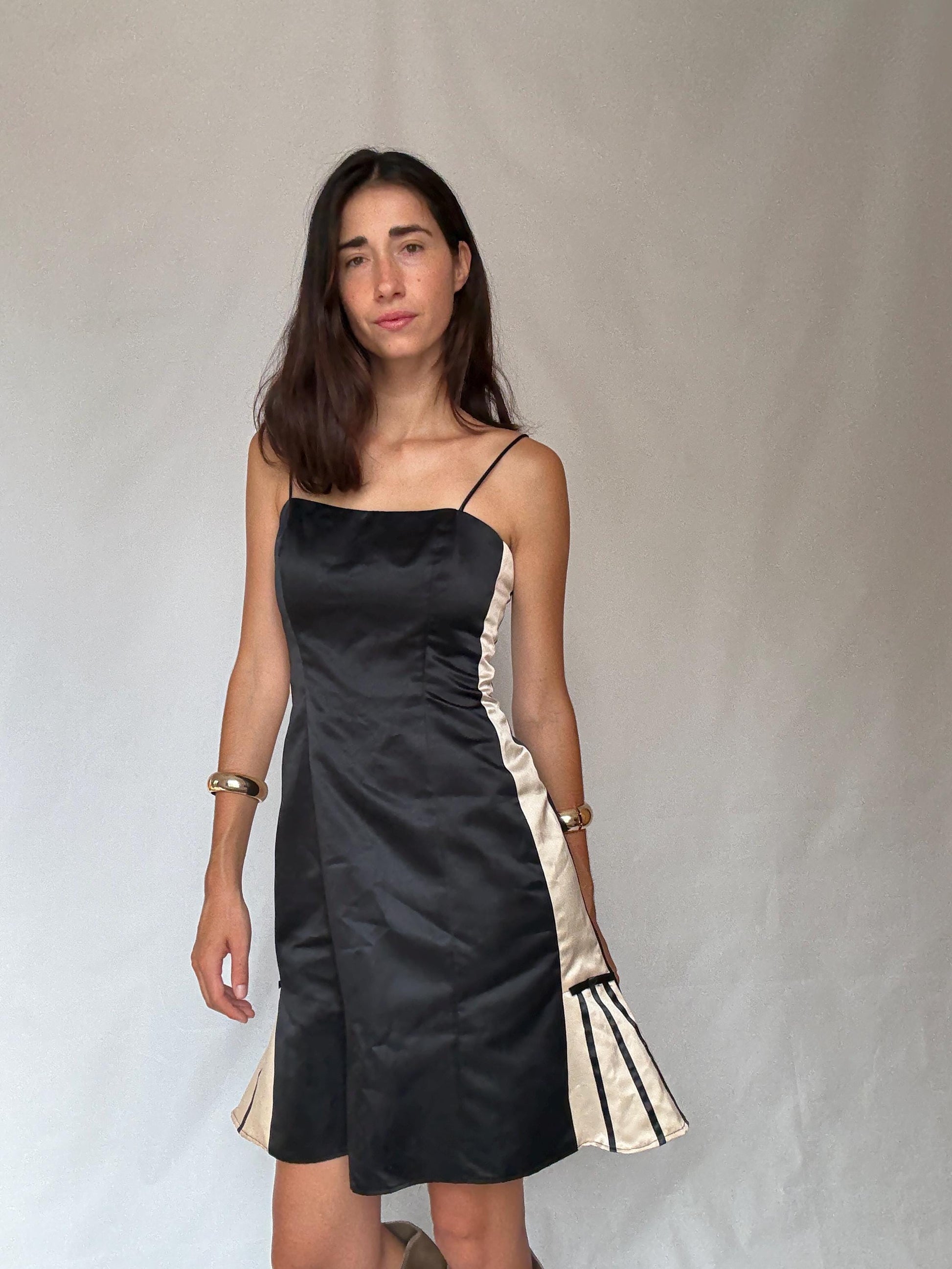 Vintage Dave & Johnny by Laura Ryner black and white slip dress – Luxury short evening dress, cute mini outfit, size 6 - S, made in USA