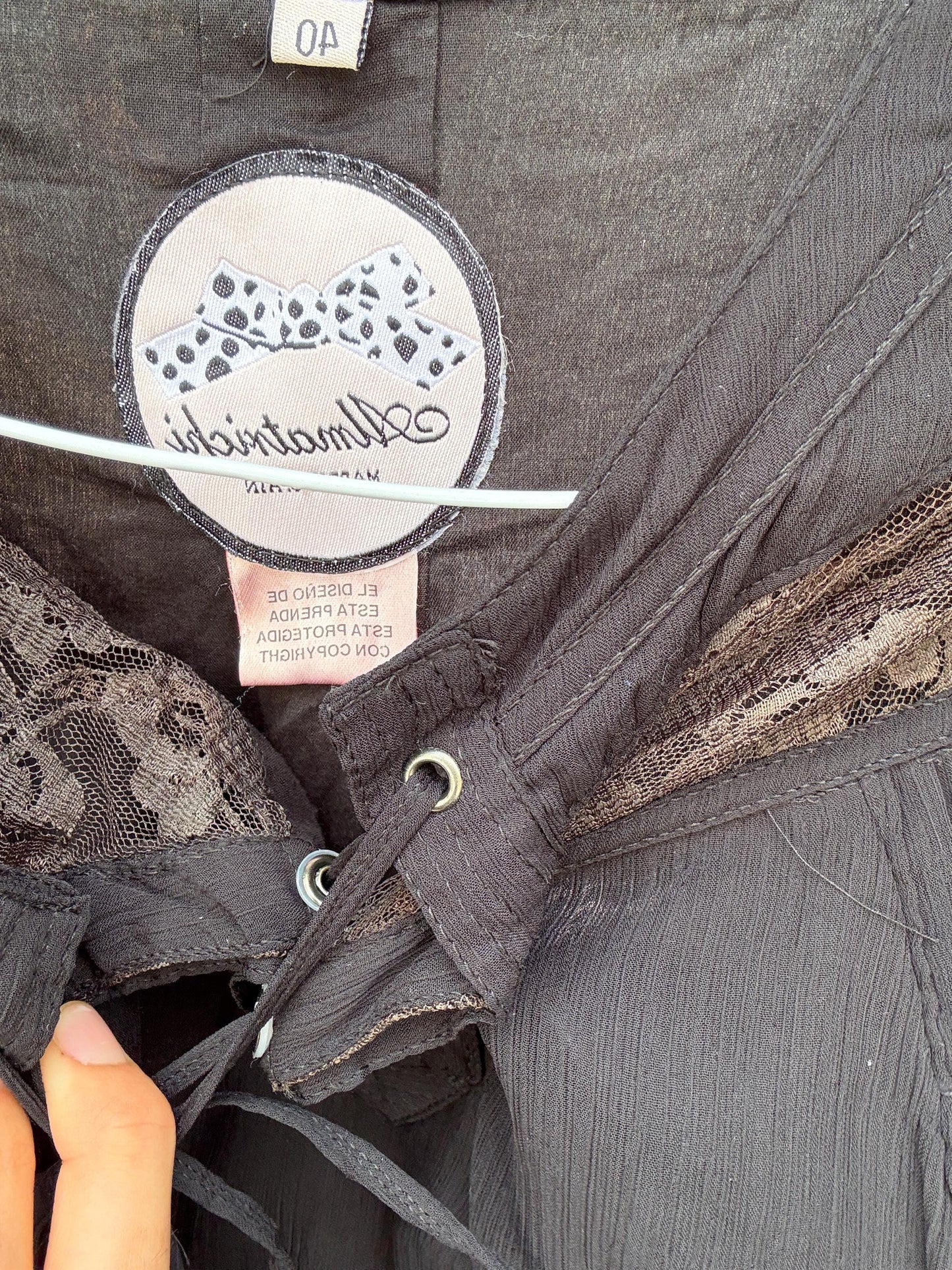 Elegant Black Sheer Blouse with Lace Details for a Gothic Romantic Style – Perfect for Indie Sleaze and Dark Academic Aesthetic