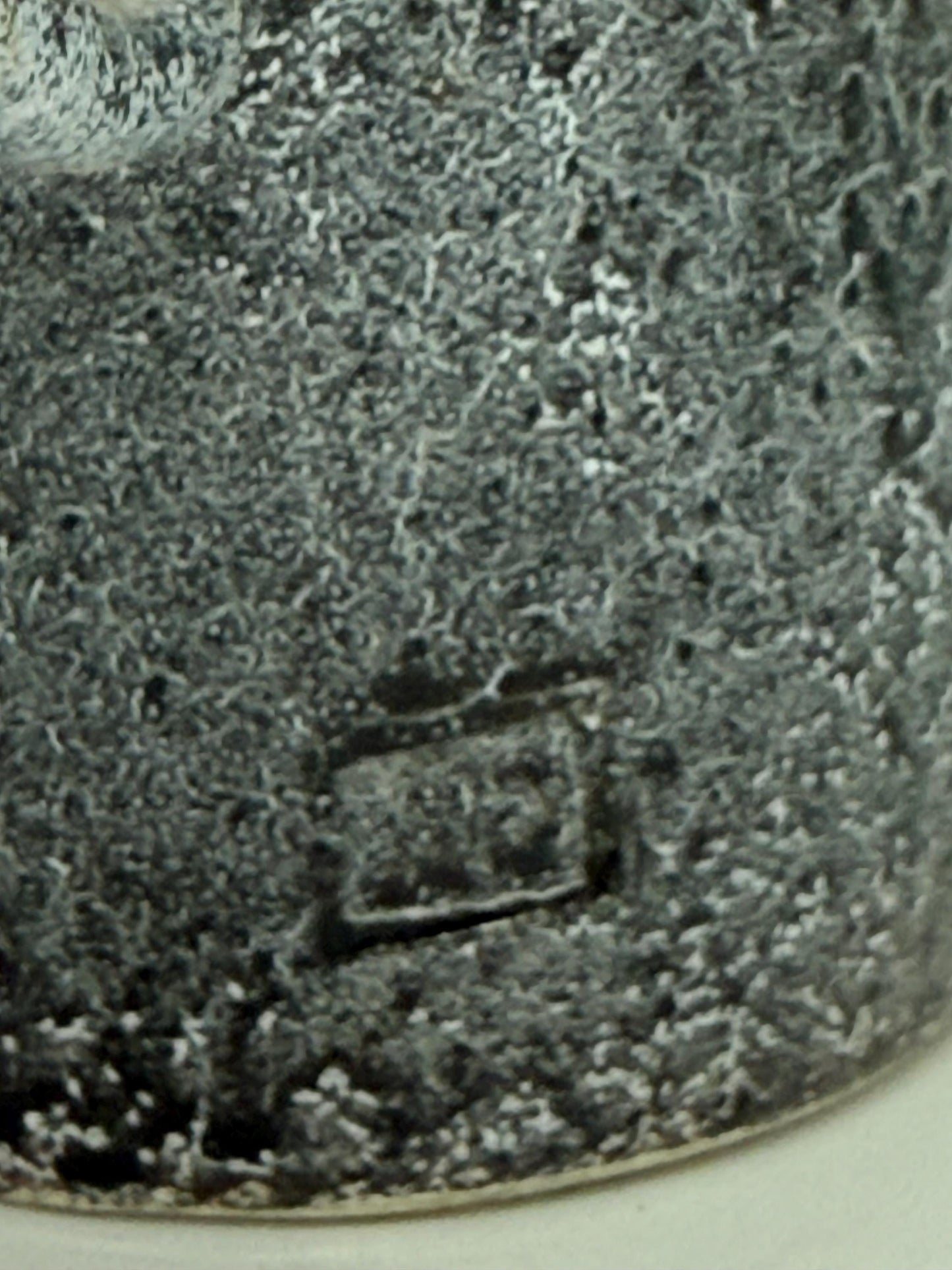 Vintage charcoal speckled ceramic creamer pitcher – sculptural swirl handle – 15cm tall – 10cm top width – rustic kitchen decor