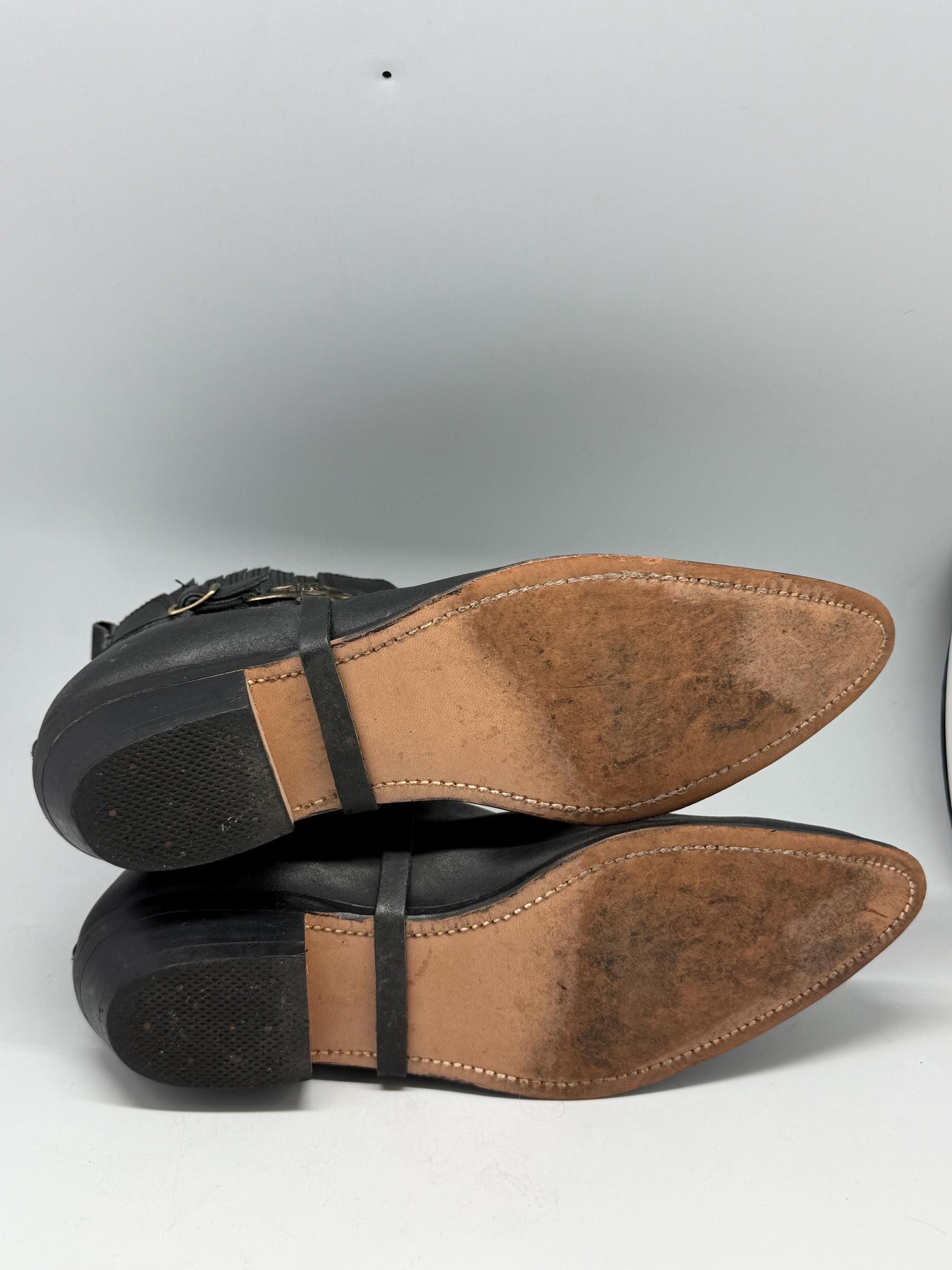 Pedro Lazo harness boots – handmade Valverde del Camino – real leather western ankle boots – EU approx 44 – roper cowboy style