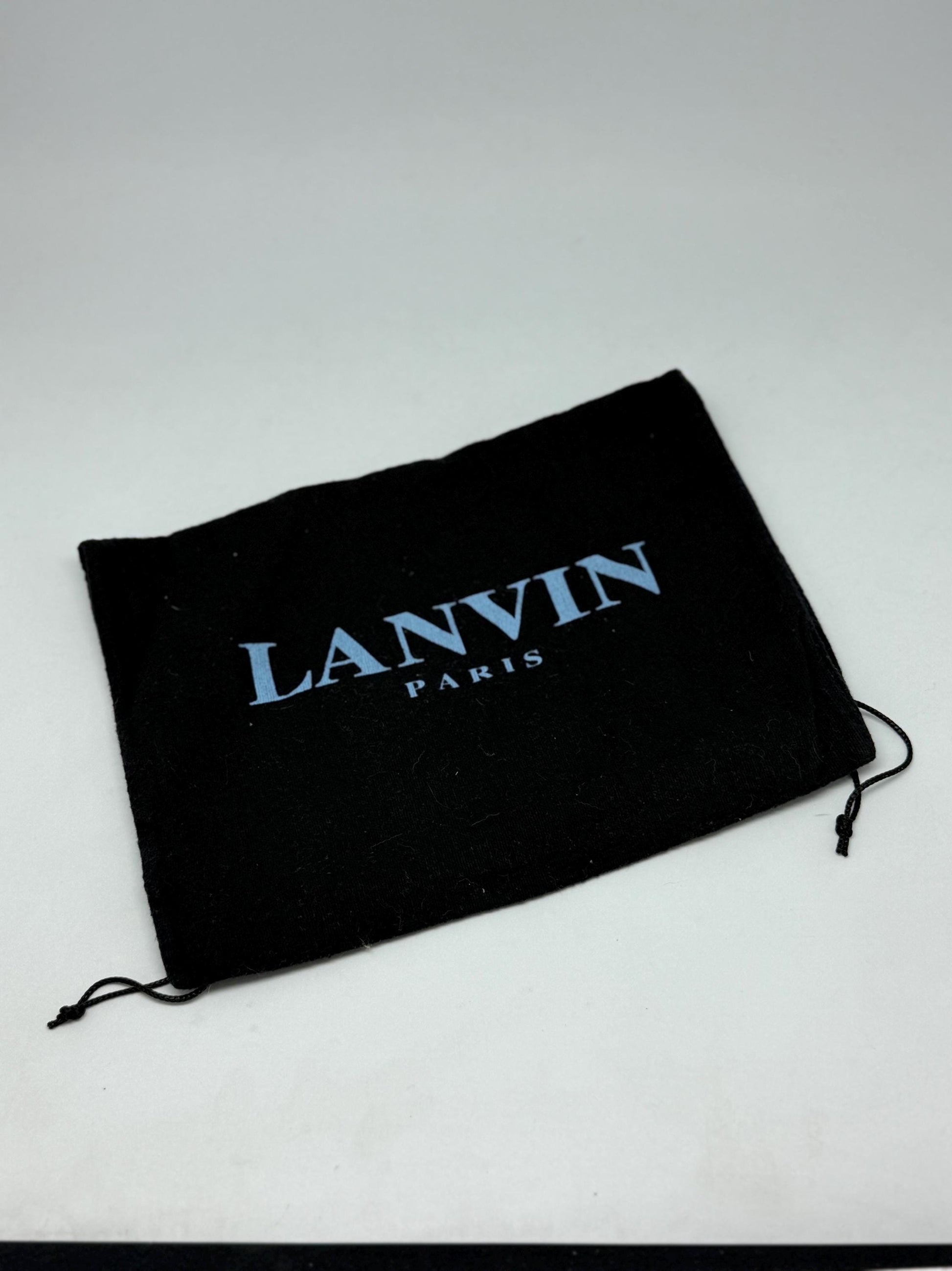 Lanvin Paris Dust Bag – Black Logo Drawstring Pouch | Luxury Storage for Shoes, Heels, Handbags or Travel Accessories