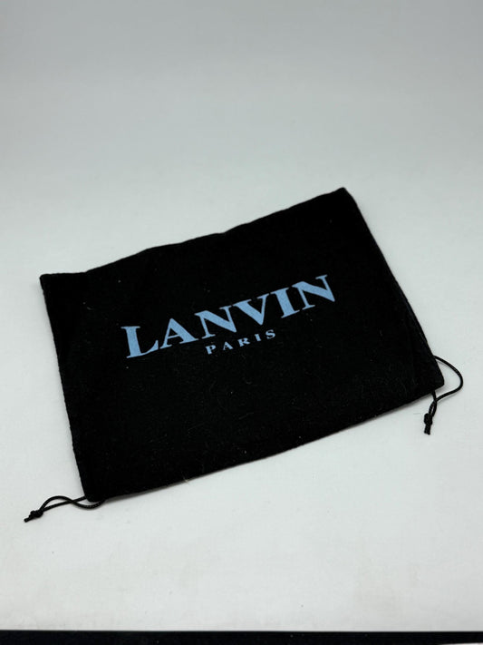 Lanvin Paris Dust Bag – Black Logo Drawstring Pouch | Luxury Storage for Shoes, Heels, Handbags or Travel Accessories