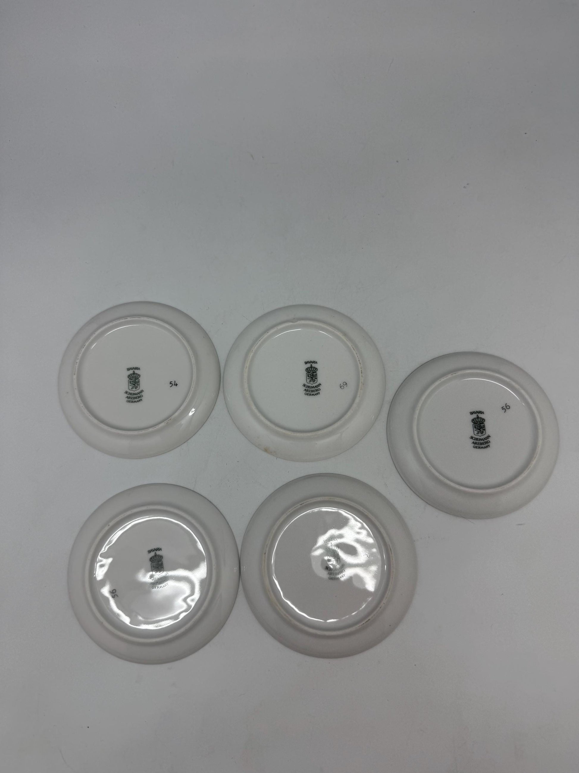 Vintage Bavaria Schumann Arzberg Bird Plates – Set of 5 | German Porcelain Miniature Decorative Plates | Floral Avian Wall Decor