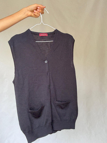 Emidio Tucci Oversized Wool Blend Cardigan Vest — additional view 9