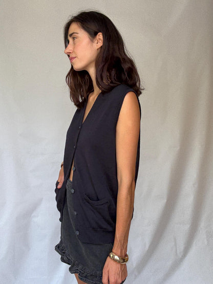 Emidio Tucci Oversized Wool Blend Cardigan Vest — additional view 6