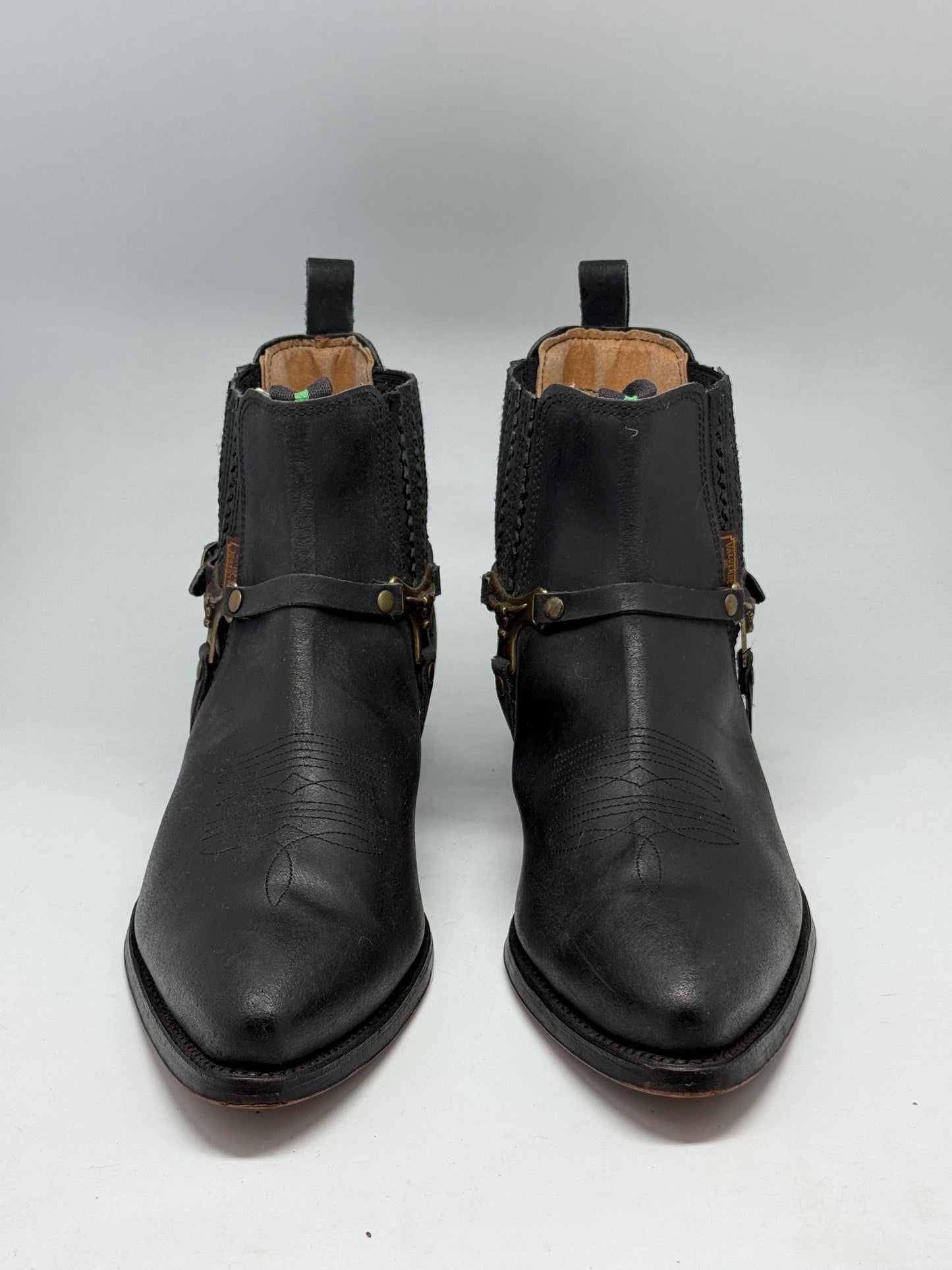 Pedro Lazo harness boots – handmade Valverde del Camino – real leather western ankle boots – EU approx 44 – roper cowboy style