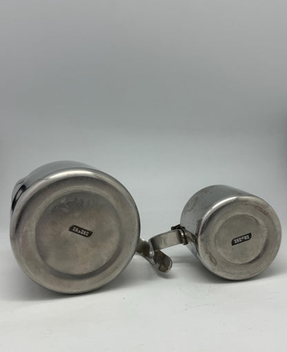 Vintage Ibili Stainless Steel Milk and Sugar Set — back view