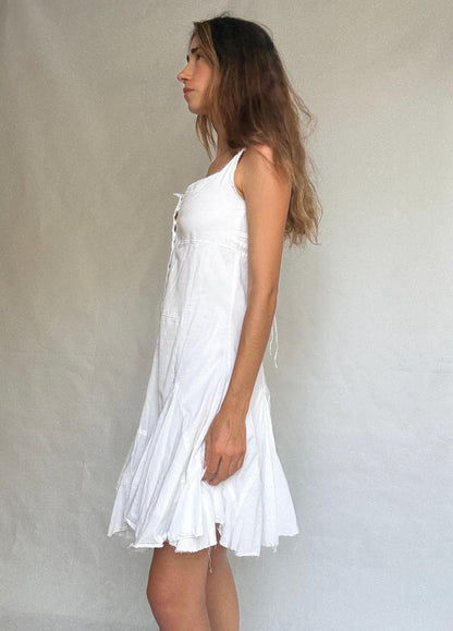 Desigual White Midi Dress — fabric close-up