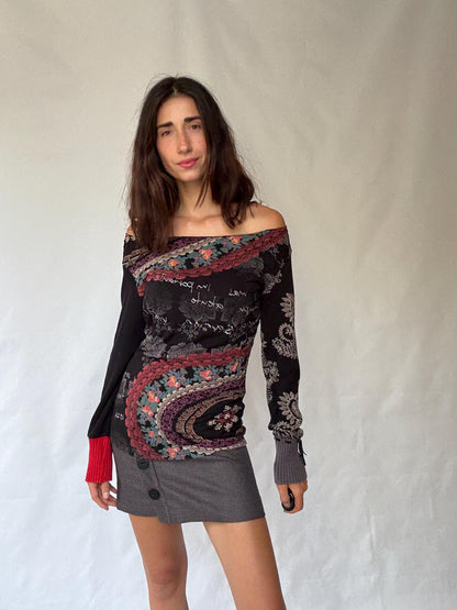 Bohemian Off-Shoulder Cotton Blend Shirt — additional view 9
