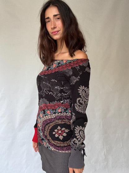 Bohemian Off-Shoulder Cotton Blend Shirt — additional view 8