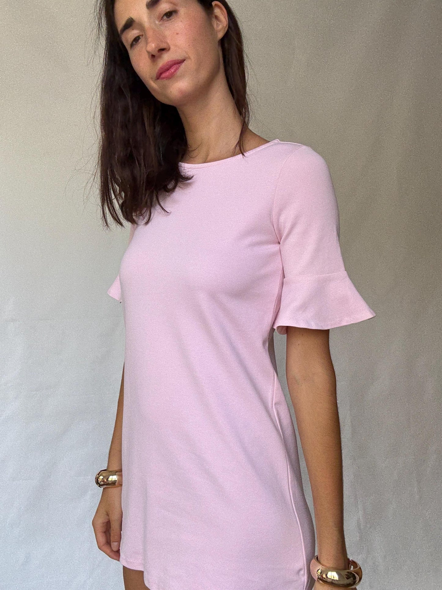 Polo Ralph Lauren Pink Mini Dress, Soft Cotton, Youth Size, Minimalist Style, Perfect for Petite Frame, Casual Wear, Y2K