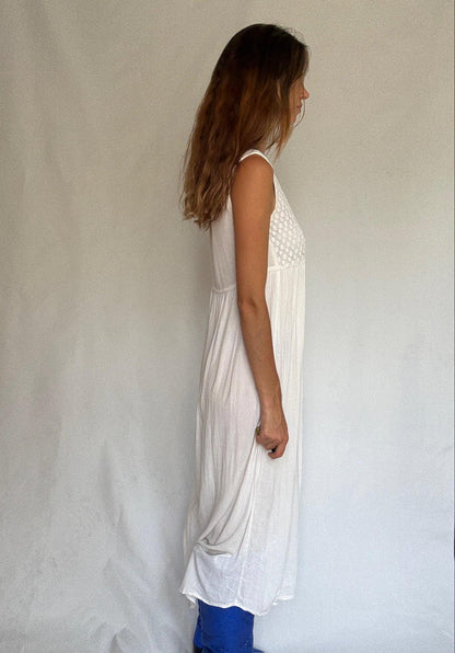 Vintage Ivory Cotton Maxi Dress — additional view 7