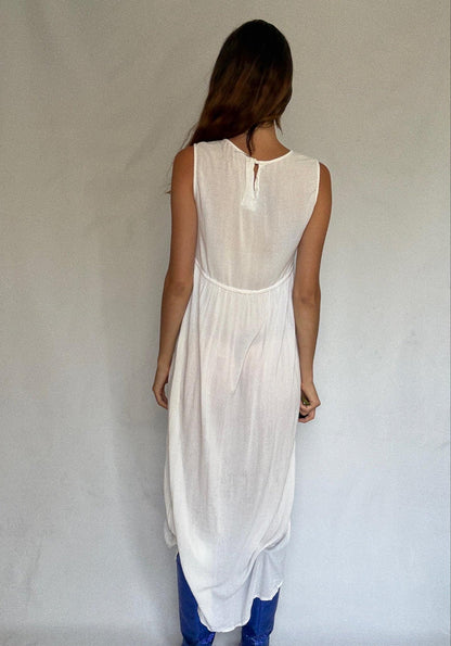 Vintage Ivory Cotton Maxi Dress — additional view 8
