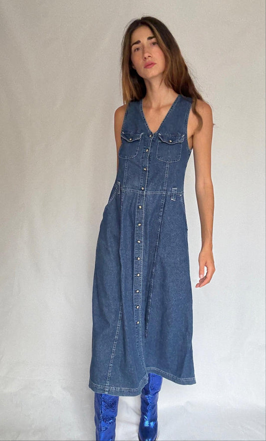 Vintage Chipie Denim Midi Dress
