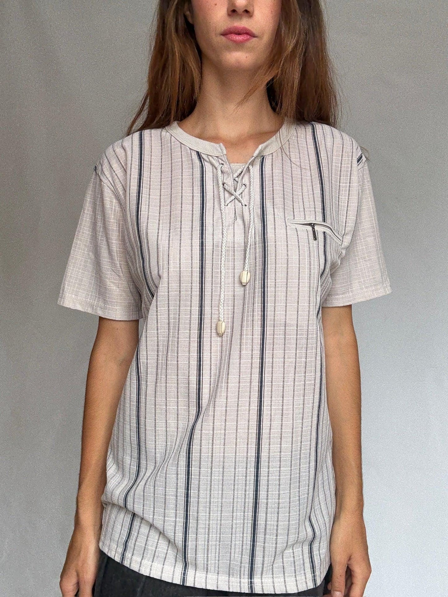 Natural-Toned Striped Cotton Shirt — additional view 5