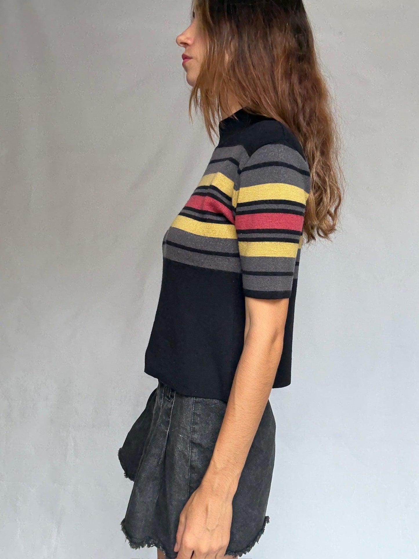 Retro Funnel Neck Merino Knit Tee — additional view 6