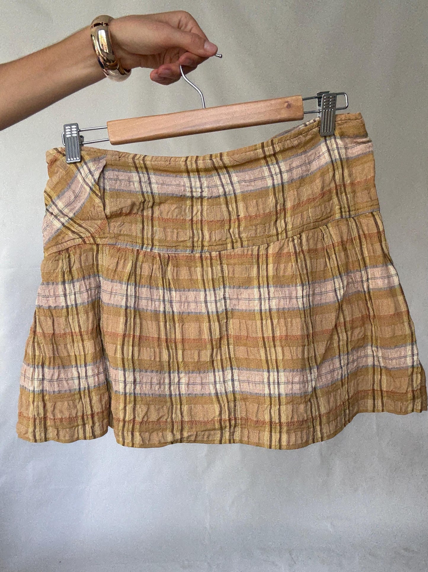 Étoile Isabel Marant Plaid Mini Skirt in Lightweight Linen and Viscose Blend - Casual Bohemian Style, Inspired by Joanna Newsom