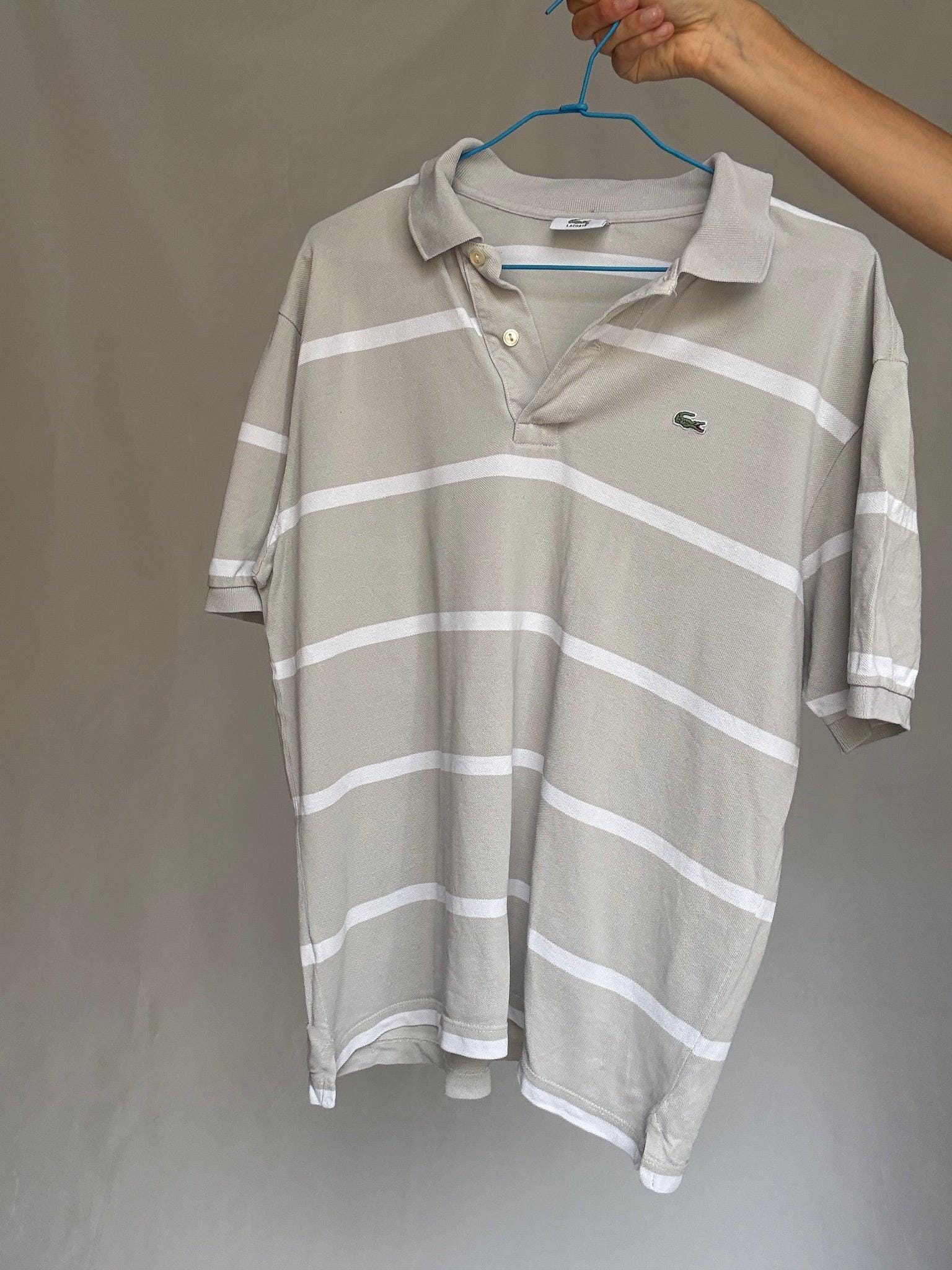 Beige Striped Classic Fit Polo Shirt — additional view 10