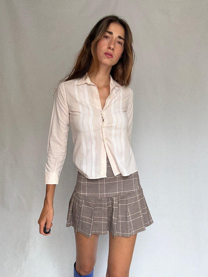 Vintage Cream Blouse with Bone Buttons — back view