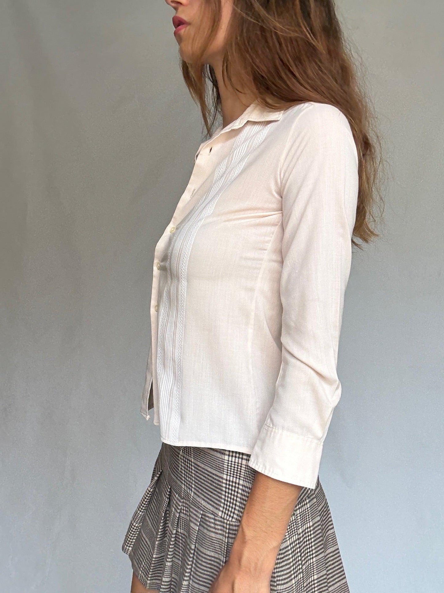 Vintage Cream Blouse with Bone Buttons — additional view 6