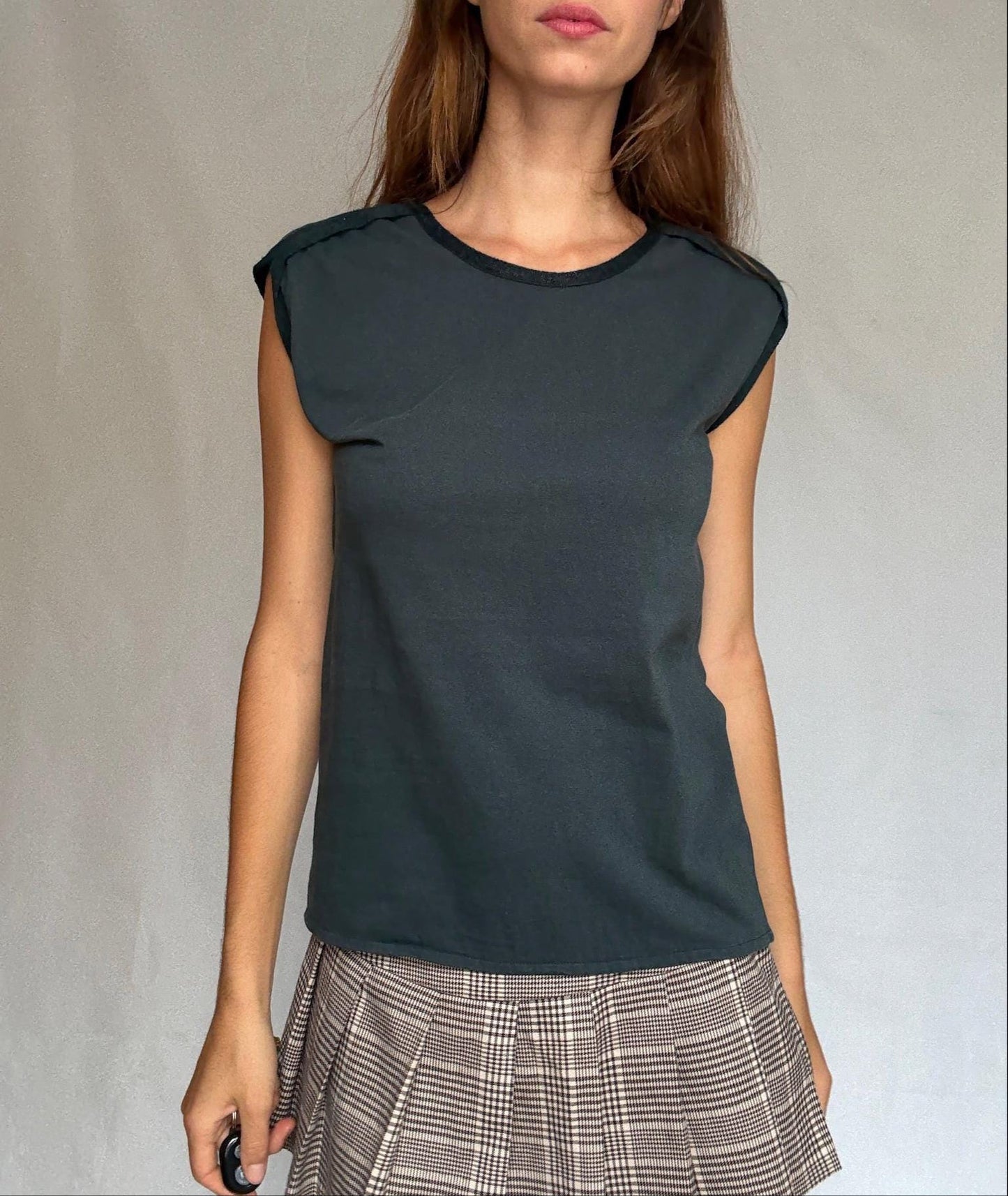 Minimalist Sleeveless Cotton Top in White