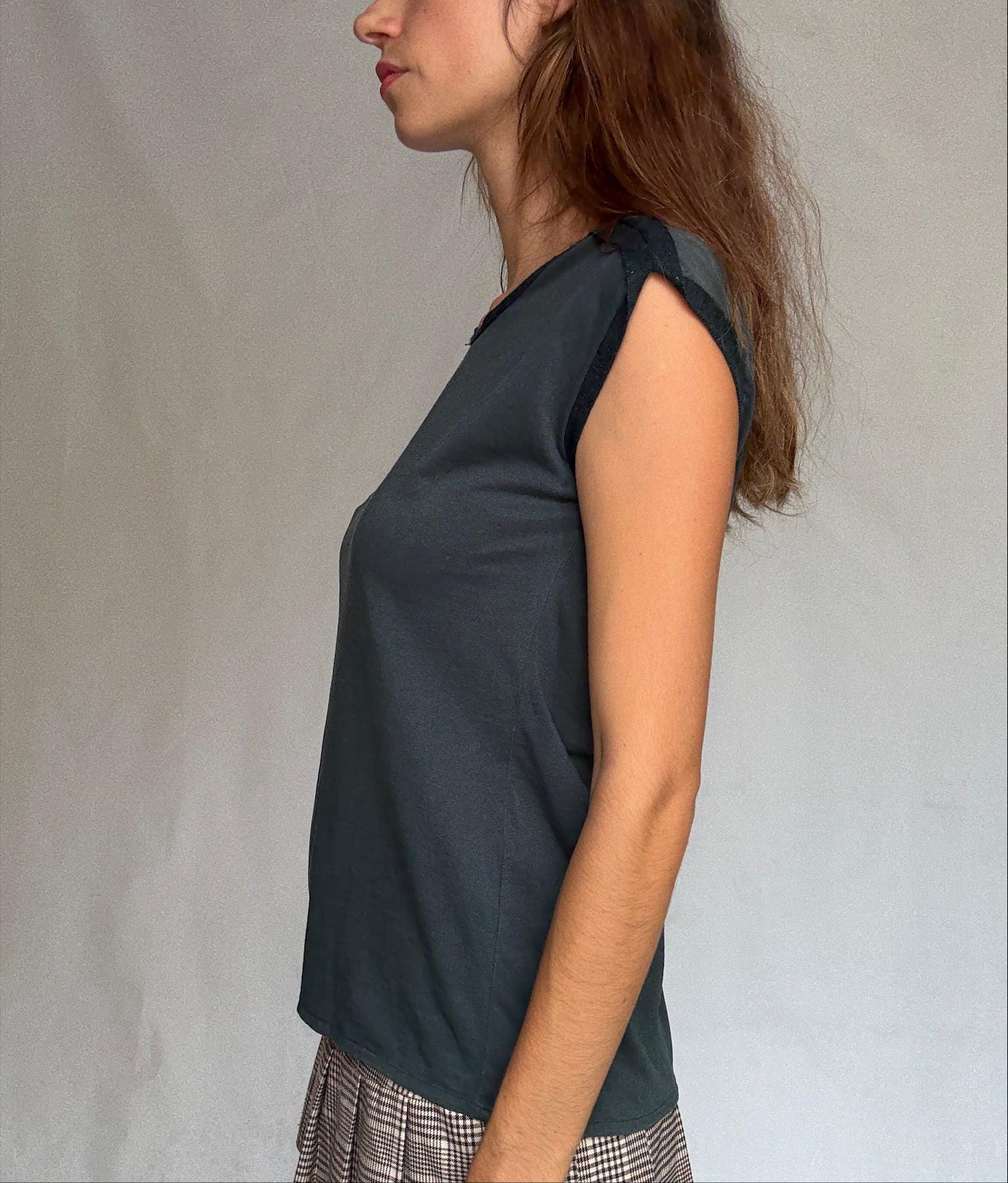 Minimalist Sleeveless Cotton Top in White — back view