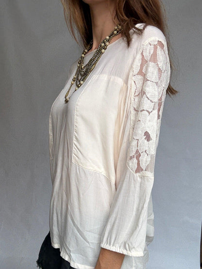 Chic Ivory ICHI Blouse with Sheer Details — additional view 5