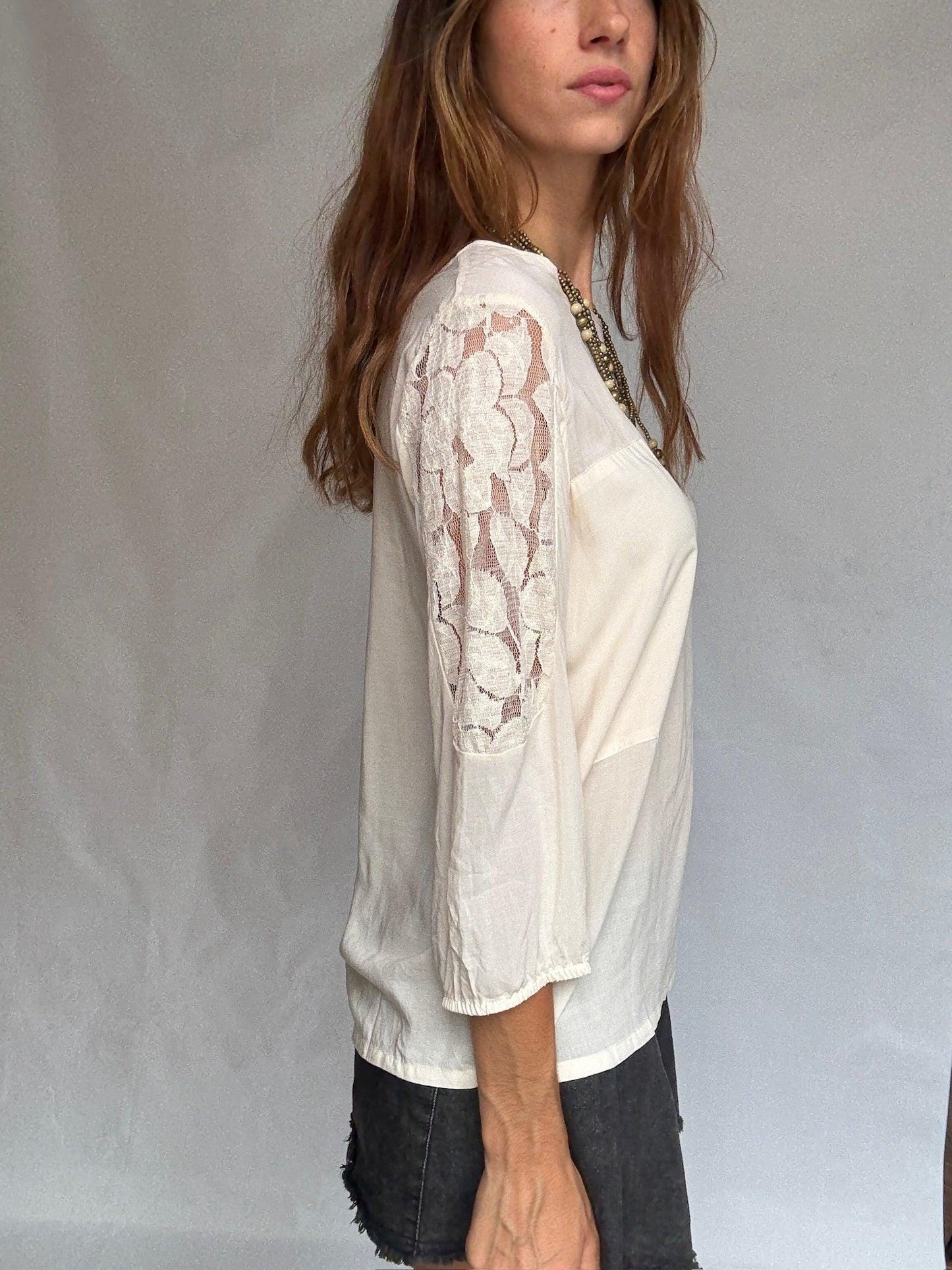 Chic Ivory ICHI Blouse with Sheer Details — additional view 6