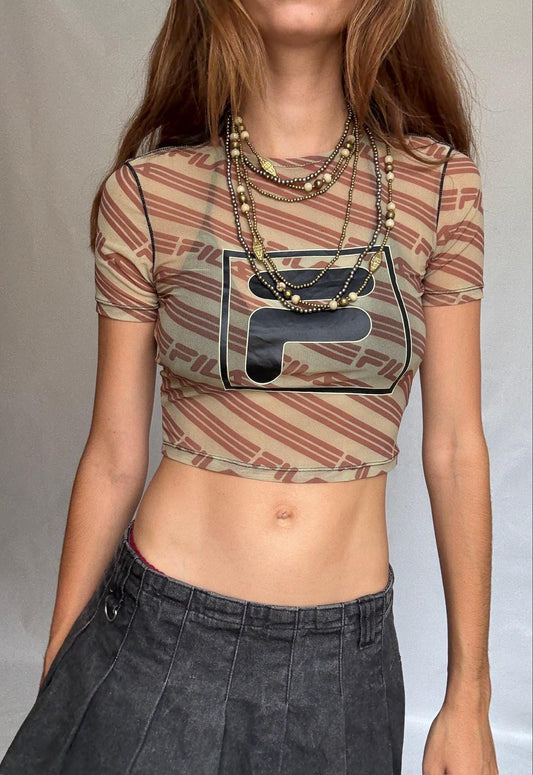 Sheer Mesh Crop Tee in Y2K Style