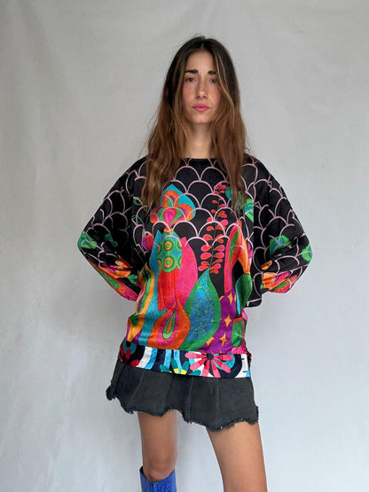 Psychedelic Floral Tunic Top by Desigual — detail