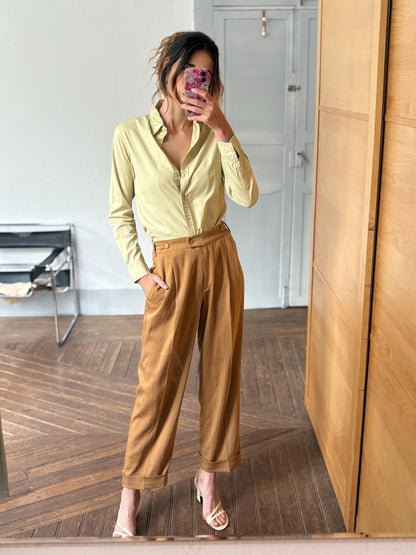 Vintage Cotton Long Sleeve Minimalist Blouse