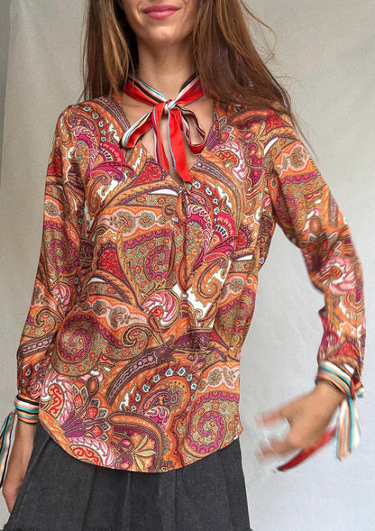 Ema Blue's Paisley Bow Blouse — additional view 5