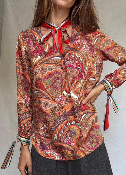 Ema Blue's Paisley Bow Blouse — additional view 7