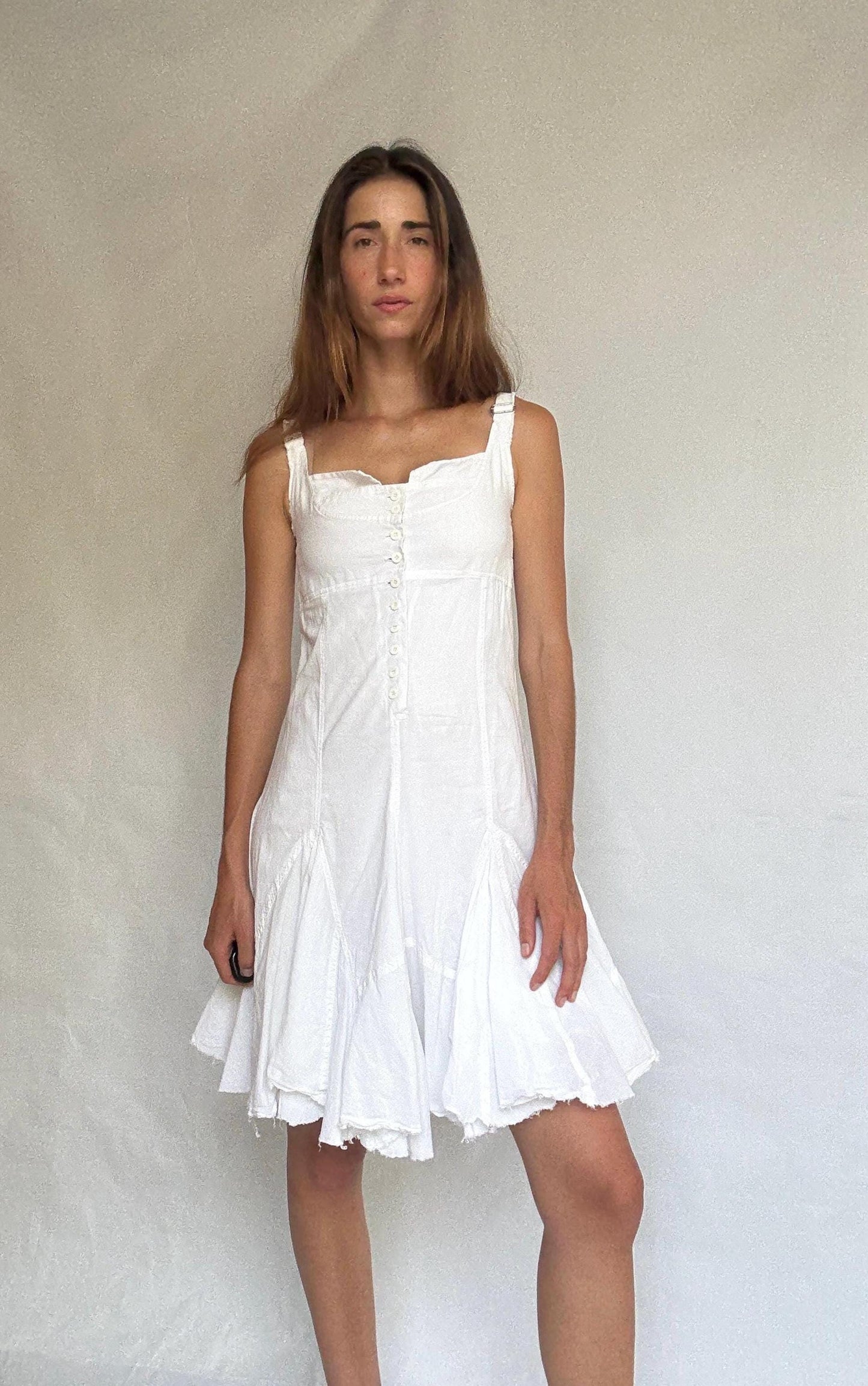 Desigual printed dress with adjustable straps and button back – vibrant boho style, flattering fit, size 36, lightweight & unique