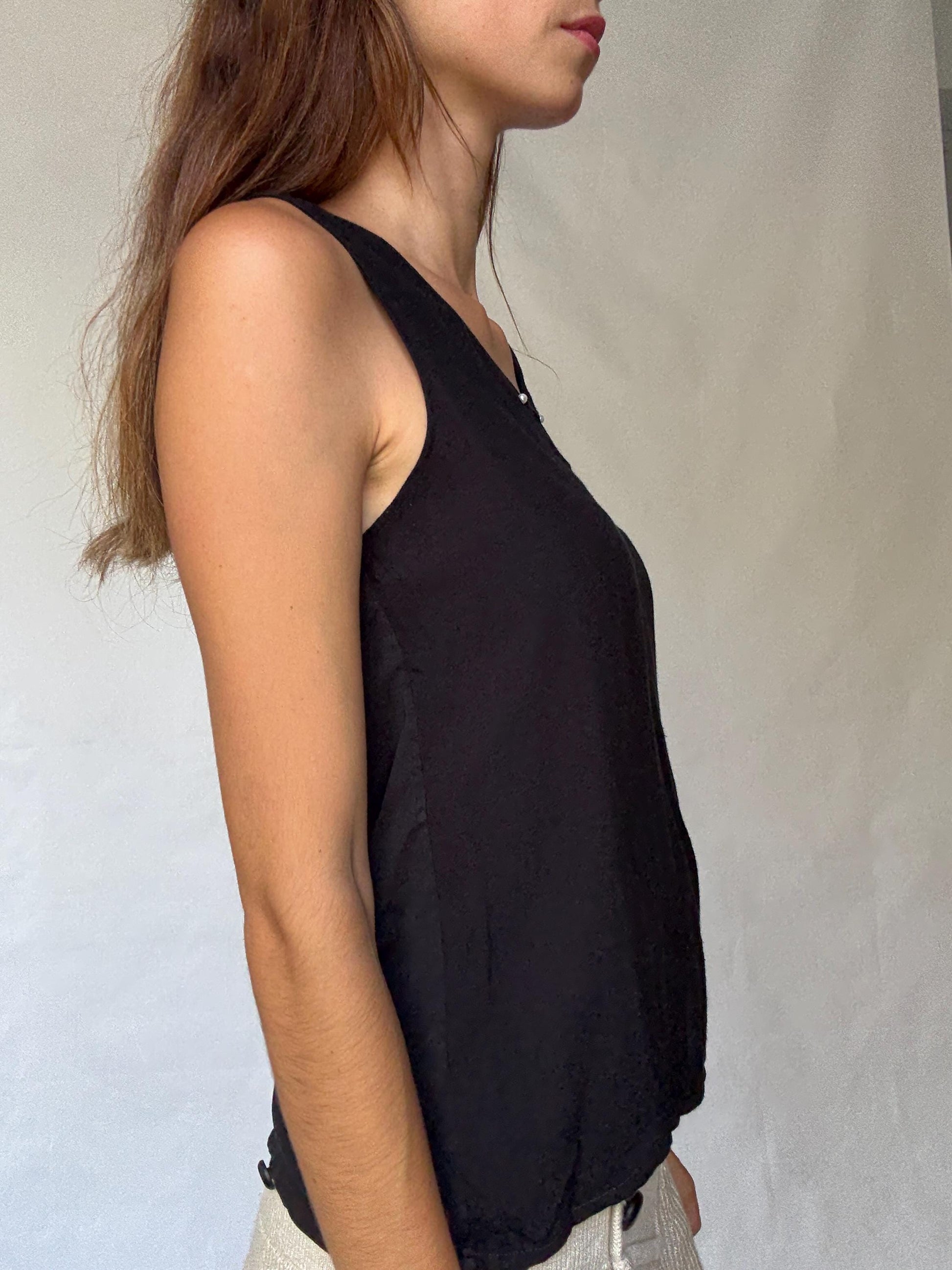 Massimo Dutti Black Tank | Wardrobe essential, tube wardrobe clothing piece, Minimalist Euro Chic, Size S