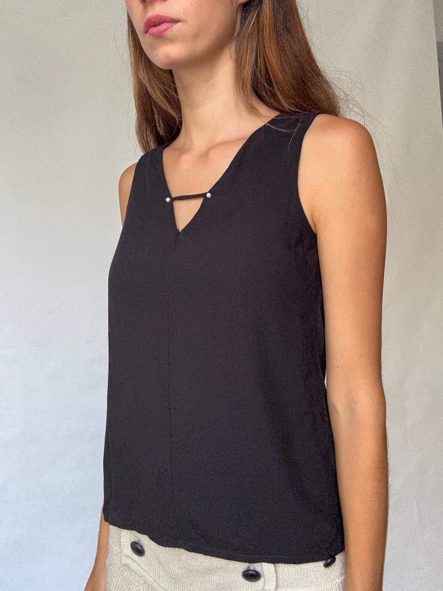 Massimo Dutti Black Tank | Wardrobe essential, tube wardrobe clothing piece, Minimalist Euro Chic, Size S