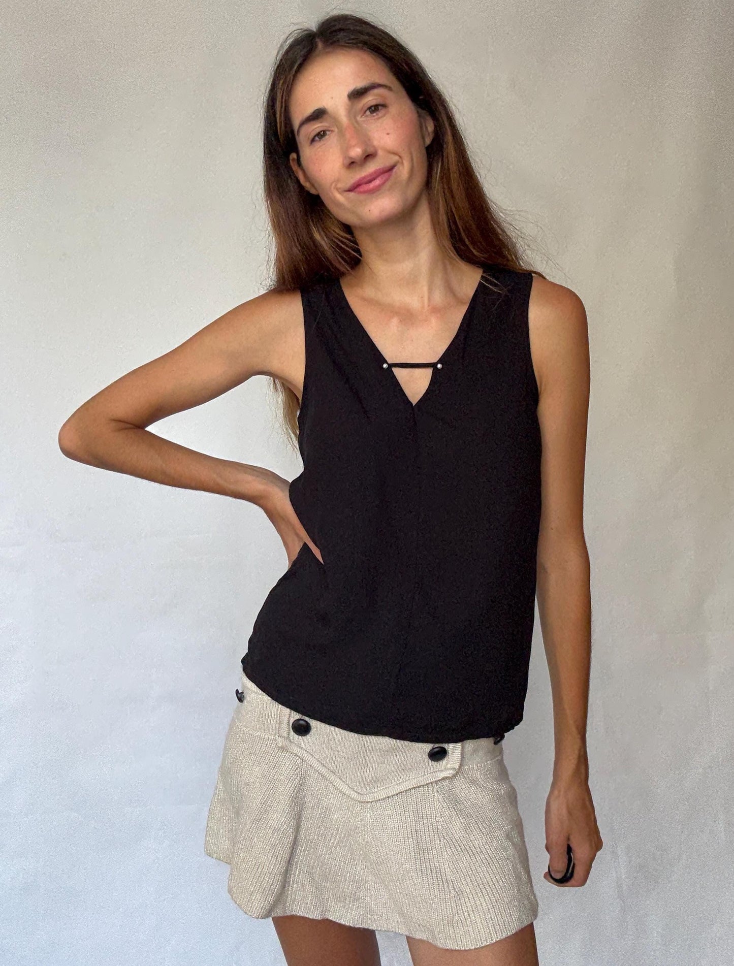 Massimo Dutti Black Tank | Wardrobe essential, tube wardrobe clothing piece, Minimalist Euro Chic, Size S