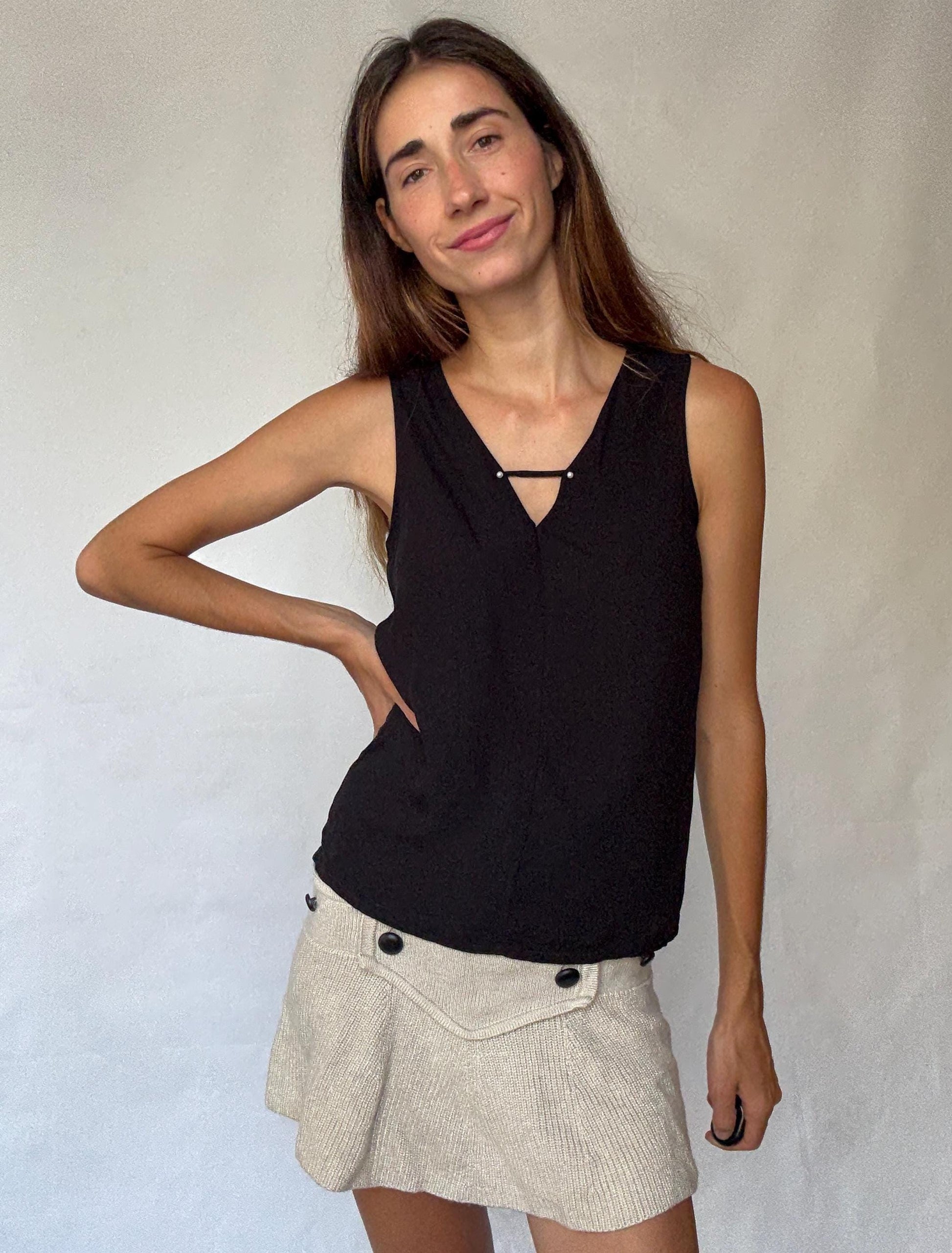 Massimo Dutti Black Tank | Wardrobe essential, tube wardrobe clothing piece, Minimalist Euro Chic, Size S